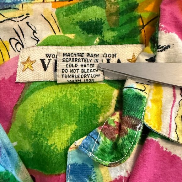 Venezia Women's 18/20 Worn to Perfection Colorful Short Sleeve Button‎ Up Top - Picture 3 of 7